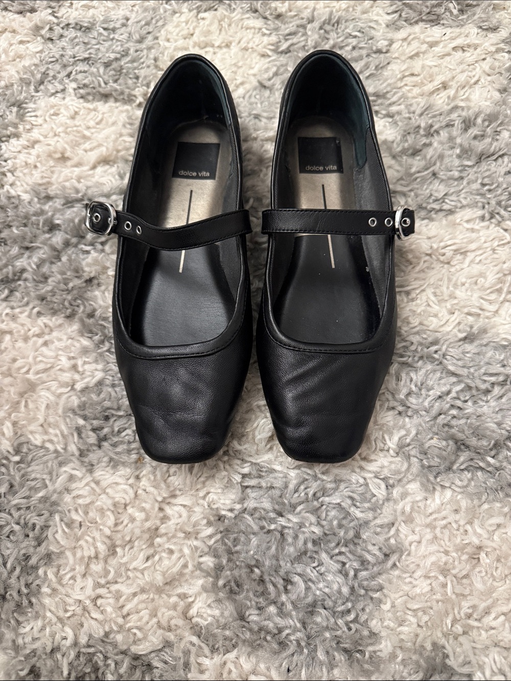 DOLCE VITA RODNI BALLET FLATS BLACK LEATHER